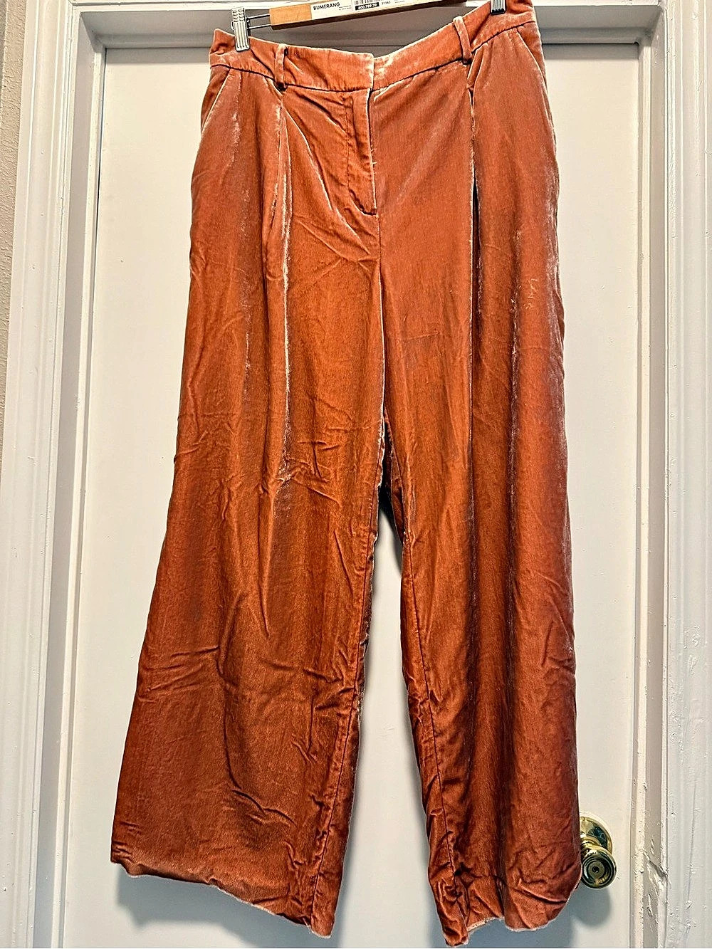 LOFT Velvet Wide Leg Pants Dusty Rose/Peach Size 10